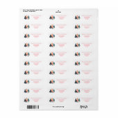 Cute Retro Christmas Trees Pink Address Labels ラベル (フルシート)
