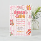 Cute Retro Christmas Winter Girl Sweet One  招待状 (スタンド正面)