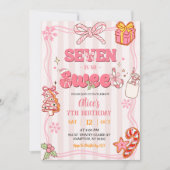 Cute Retro Christmas Winter Seven is So Sweet  招待状 (正面)