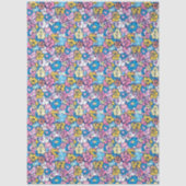 Cute Retro Doodle Hearts Love Artistic Pattern  薄葉紙 (正面)