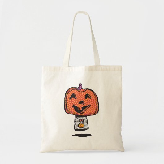 Cute Retro Floating Trick or Treater トートバッグ (正面)