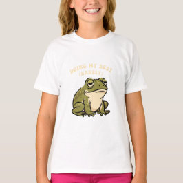 Cute Retro Frog Barely Trying Girls T-Shirt Tシャツ