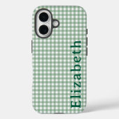 Cute Retro Gingham Plaid Personalized  Case-Mate iPhoneケース (裏面)