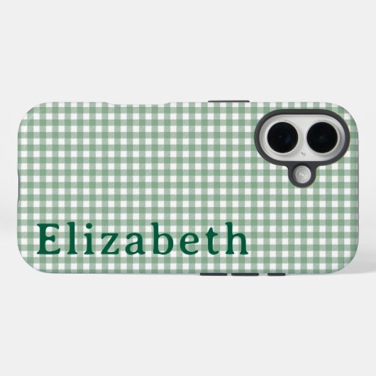 Cute Retro Gingham Plaid Personalized  Case-Mate iPhoneケース (裏面 (横))