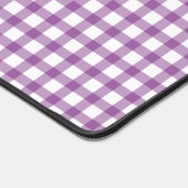 Cute Retro Gingham Plaid Purple Pattern デスクマット (コーナー)