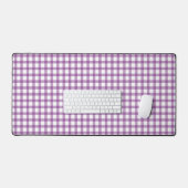 Cute Retro Gingham Plaid Purple Pattern デスクマット (キーボード&マウス)