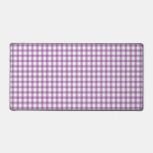 Cute Retro Gingham Plaid Purple Pattern デスクマット (正面)