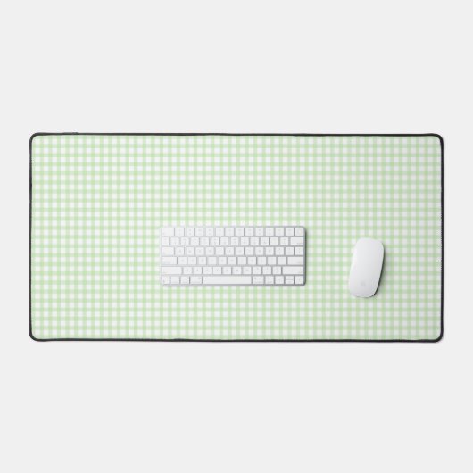 Cute Retro Green Gingham Plaid pattern デスクマット (キーボード&マウス)