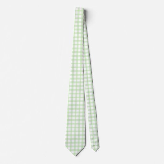 Cute Retro Green Gingham Plaid pattern ネクタイ (正面)