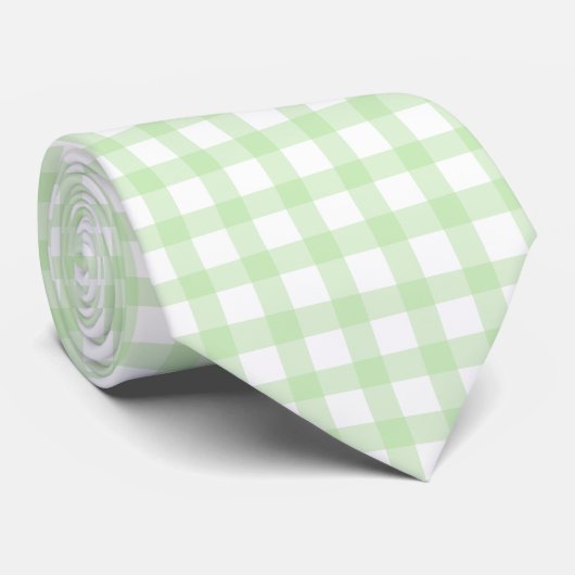 Cute Retro Green Gingham Plaid pattern ネクタイ (ロール)