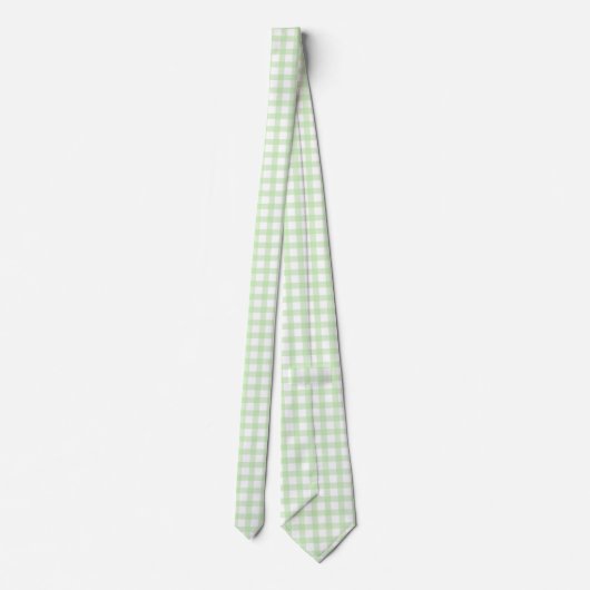 Cute Retro Green Gingham Plaid pattern ネクタイ (裏面)