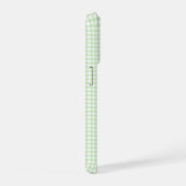 Cute Retro Green Gingham Plaid pattern iPhoneケース (右側面)