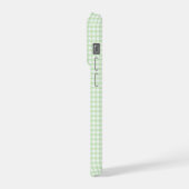 Cute Retro Green Gingham Plaid pattern iPhoneケース (左側面)