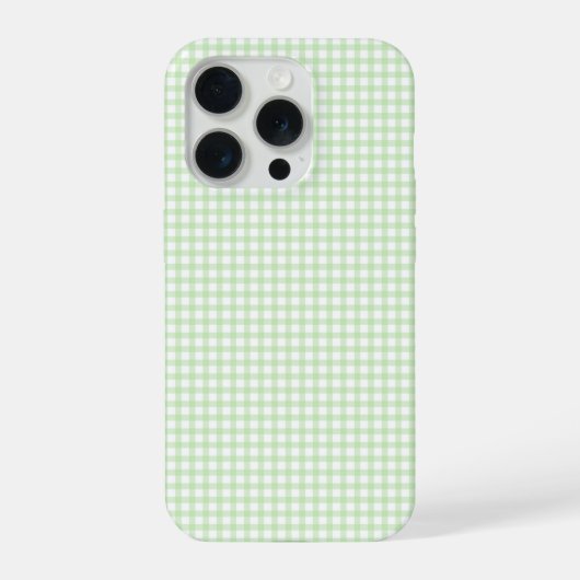 Cute Retro Green Gingham Plaid pattern iPhoneケース (裏面)