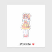 Cute Retro Kawaii Anime Girl Pastel Fashion Vinyl  シール (シート)