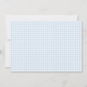 Cute Retro Light Blue Gingham Personalized サンキューカード (裏面)