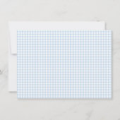 Cute Retro Light Blue Gingham Plaid Personalized ノートカード (裏面)