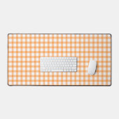 Cute Retro Orange Gingham Plaid pattern デスクマット (キーボード&マウス)
