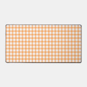 Cute Retro Orange Gingham Plaid pattern デスクマット (正面)