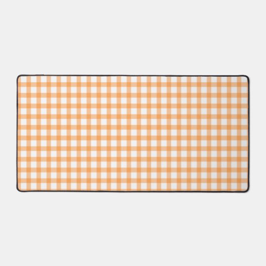 Cute Retro Orange Gingham Plaid pattern デスクマット (正面)