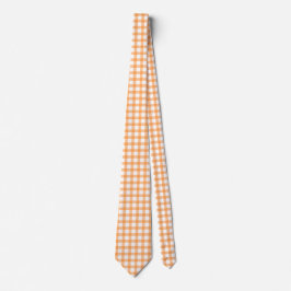 Cute Retro Orange Gingham Plaid pattern ネクタイ