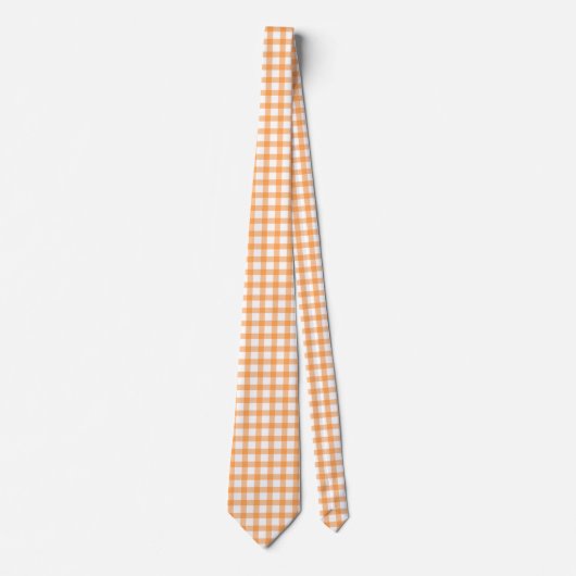 Cute Retro Orange Gingham Plaid pattern ネクタイ (正面)