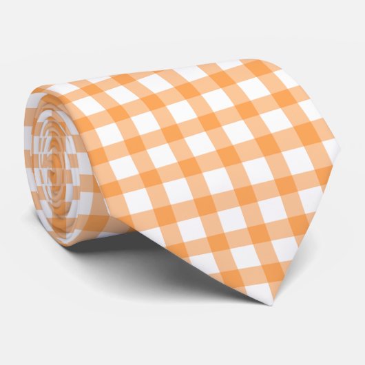Cute Retro Orange Gingham Plaid pattern ネクタイ (ロール)