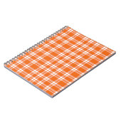 Cute Retro Orange Gingham Plaid Pattern ノートブック (左側)