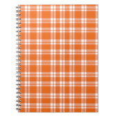 Cute Retro Orange Gingham Plaid Pattern ノートブック (正面)