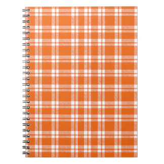 Cute Retro Orange Gingham Plaid Pattern ノートブック