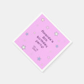 Cute Retro Pastel Stars Light Pink Kids Birthday スタンダードカクテルナプキン (角)