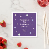 Cute Retro Pastel Stars Light Pink Kids Birthday スタンダードカクテルナプキン (インサイチュ)