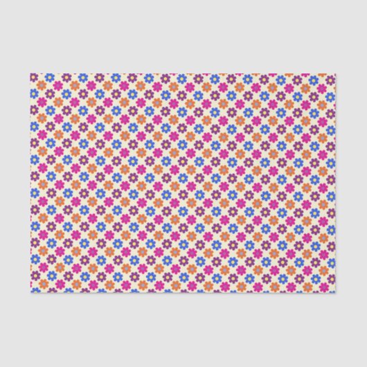 Cute Retro Penny Flower Pattern 薄葉紙 (正面)