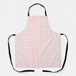 Cute Retro Pink Gingham Plaid pattern エプロン