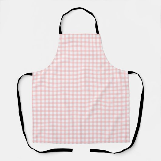 Cute Retro Pink Gingham Plaid pattern エプロン (正面)