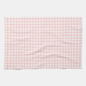 Cute Retro Pink Gingham Plaid pattern キッチンタオル (横)