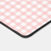 Cute Retro Pink Gingham Plaid pattern デスクマット (コーナー)