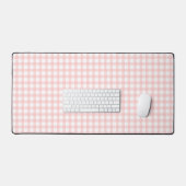 Cute Retro Pink Gingham Plaid pattern デスクマット (キーボード&マウス)