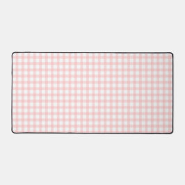 Cute Retro Pink Gingham Plaid pattern デスクマット
