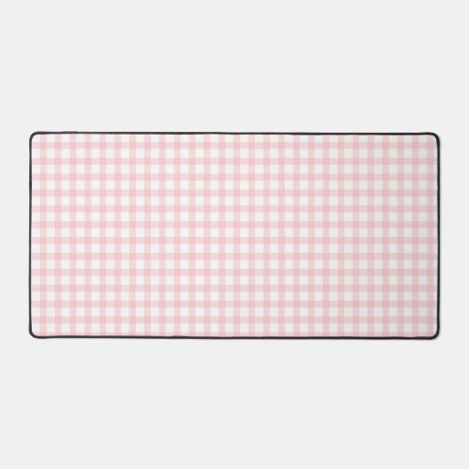 Cute Retro Pink Gingham Plaid pattern デスクマット (正面)