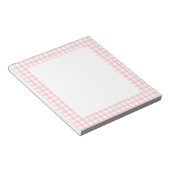 Cute Retro Pink Gingham Plaid pattern ノートパッド (アングル)