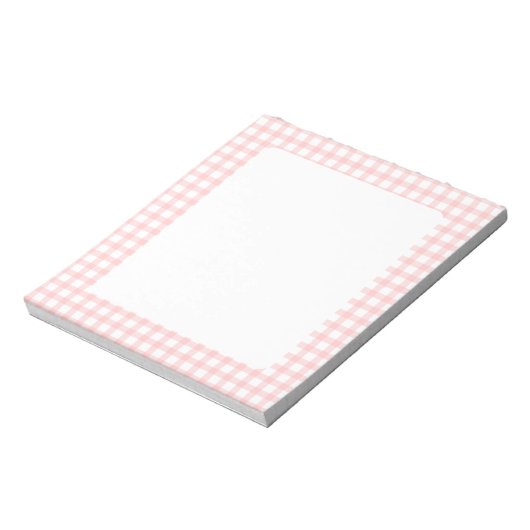 Cute Retro Pink Gingham Plaid pattern ノートパッド (回転)