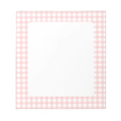 Cute Retro Pink Gingham Plaid pattern ノートパッド (正面)