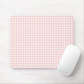 Cute Retro Pink Gingham Plaid pattern マウスパッド (マウス)