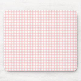 Cute Retro Pink Gingham Plaid pattern マウスパッド