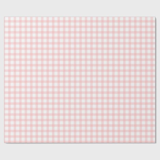 Cute Retro Pink Gingham Plaid pattern ラッピングペーパー (フラット)