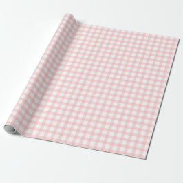 Cute Retro Pink Gingham Plaid pattern ラッピングペーパー