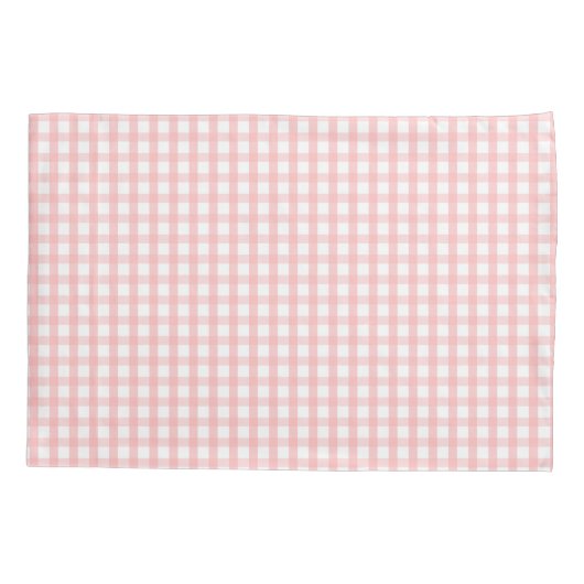 Cute Retro Pink Gingham Plaid pattern 枕カバー (裏面)