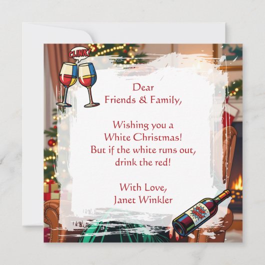 Cute Retro Pop Art Personalized Christmas カード (裏面)