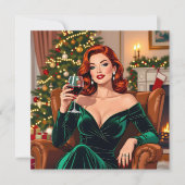 Cute Retro Pop Art Personalized Christmas カード (正面)